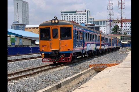 Thailand handed over a four-car DMU for use on cross-border shuttle services.